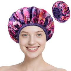 CHFONG capucha ducha impermeable terry purpura externa mantiene el cabello seco tras ducharse.