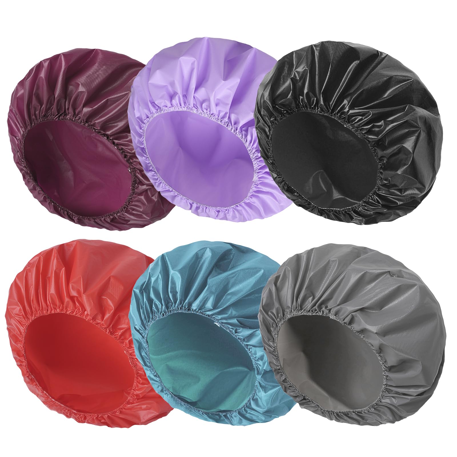 CHFONG double-side waterproof shower cap in black offers a secure fit for daily showers.