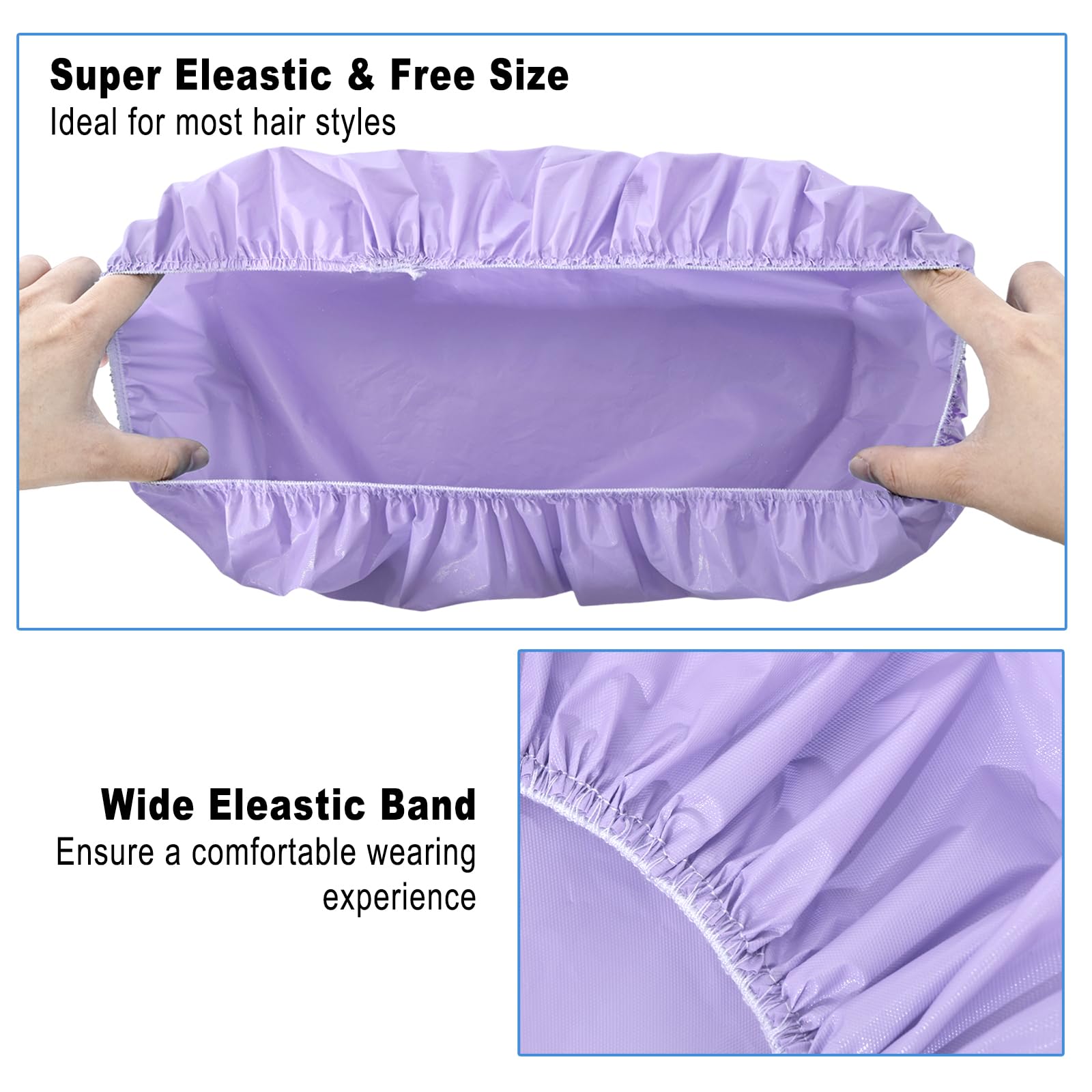 CHFONG lavender cap keeps hair clean during bath and face care routines.