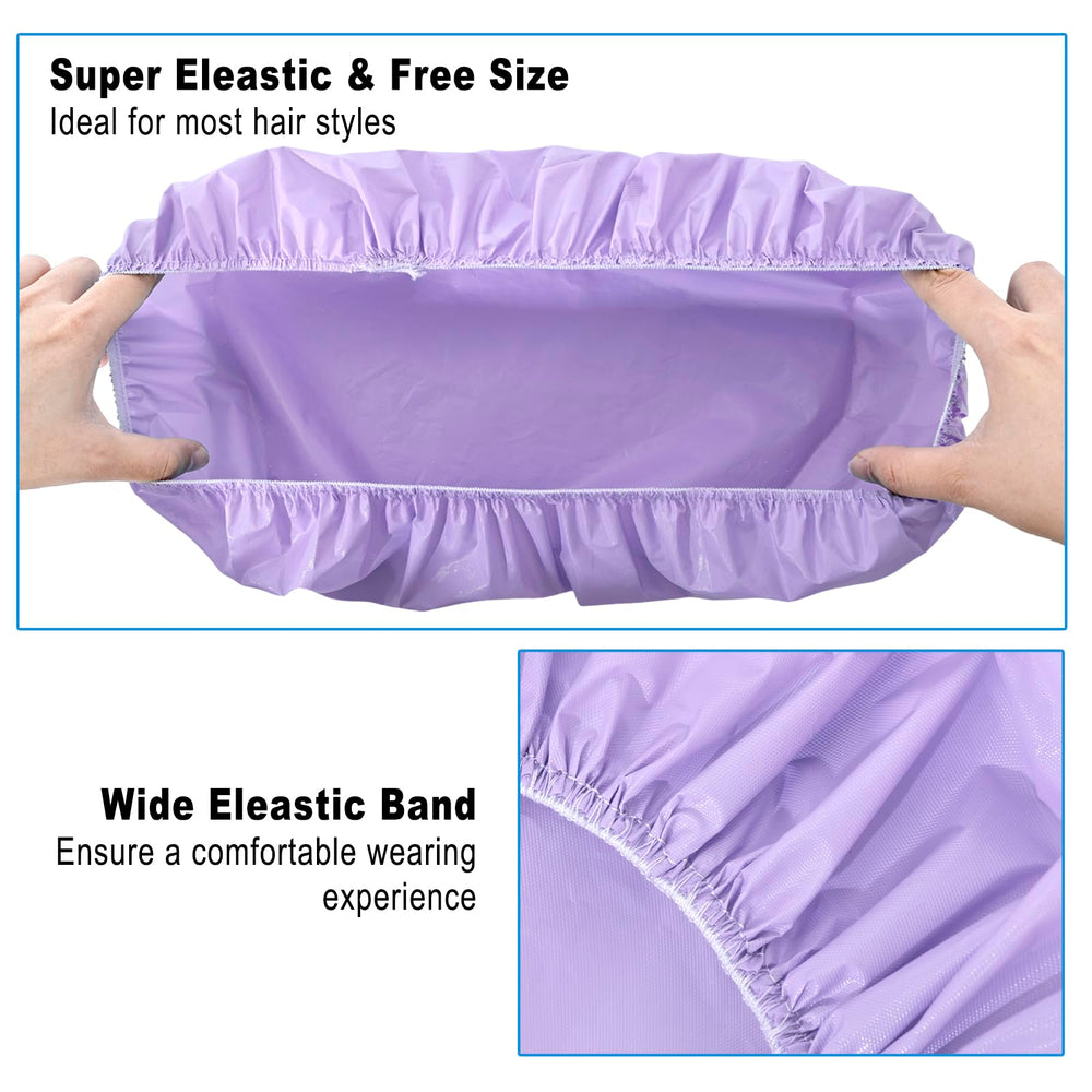 CHFONG lavender cap keeps hair clean during bath and face care routines.