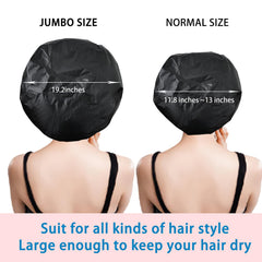 Elastic band detail on CHFONG jumbo shower cap ensures secure fit.