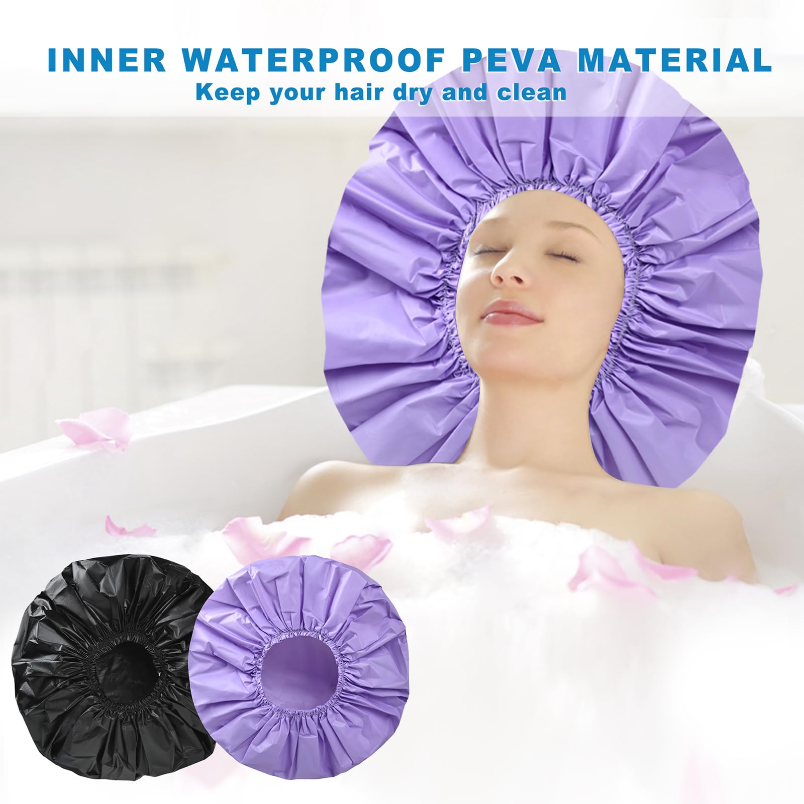 CHFONG jumbo shower cap protects bedhead during makeup or skincare routines.
