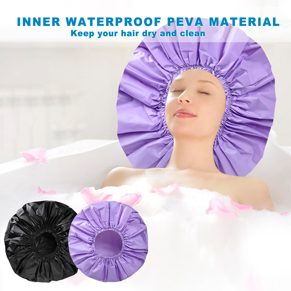 CHFONG jumbo shower cap protects bedhead during makeup or skincare routines.
