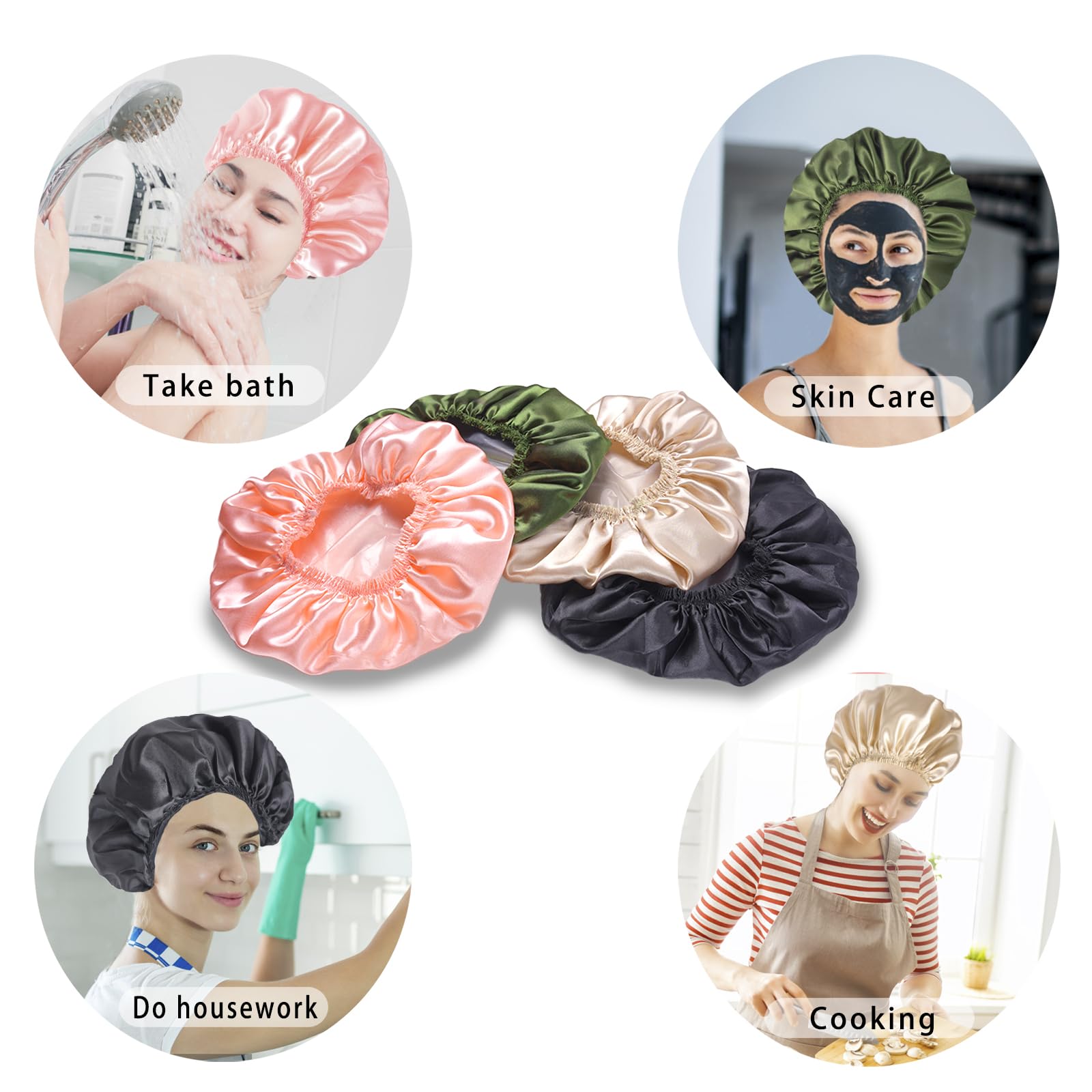 CHFONG reusable cap with durable stitching protects hair during washes