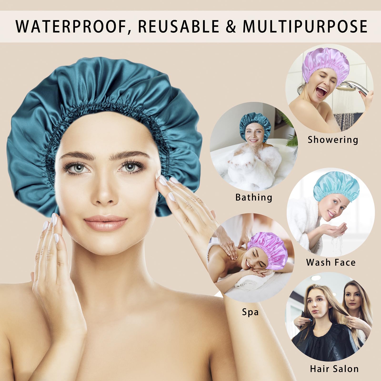 CHFONG shower cap elastic band reduces pressure marks