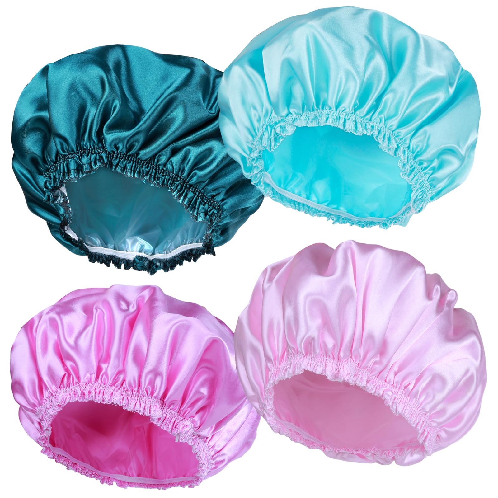 CHFONG shower cap women double-layer keeps hair dry during showers
