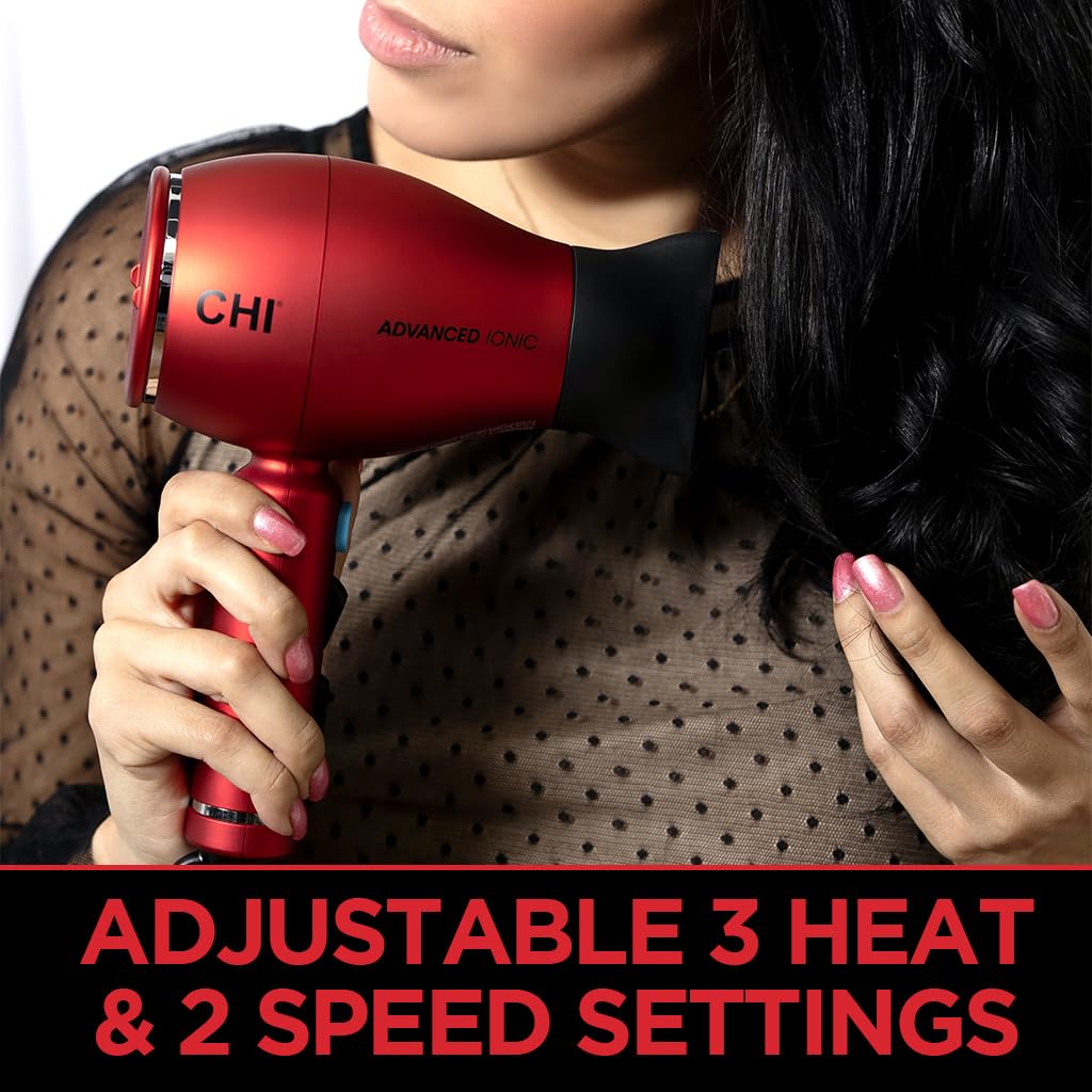 CHI 1875 Series Ionic Compact Hair Dryer, compact form factor for on-the-go use.