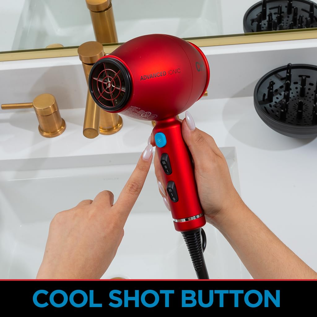 CHI 1875 Series Ionic Compact Hair Dryer, lightweight design facilitates easy handling.