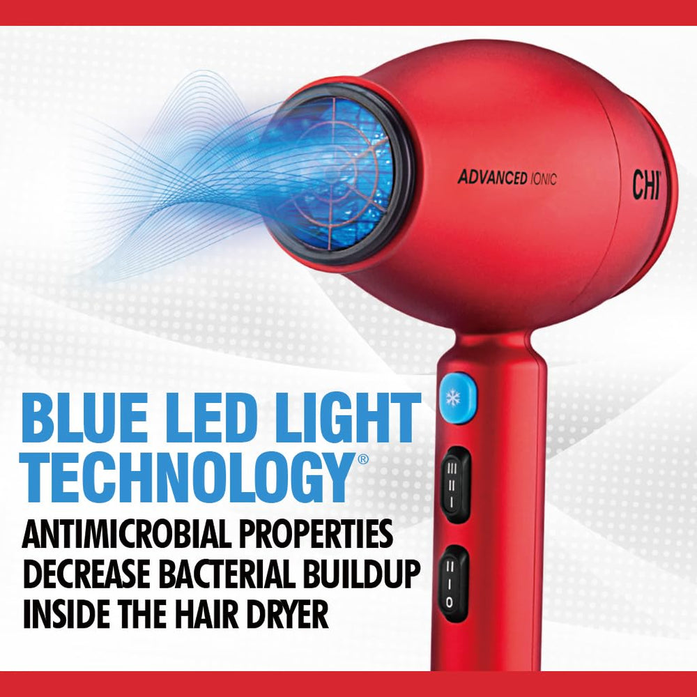 CHI 1875 Series Ionic Compact Hair Dryer, travel-ready for quick grooming.