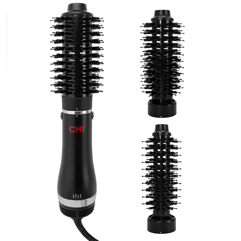 CHI 3-in-1 round blowout brush in full tool view for at-home salon results