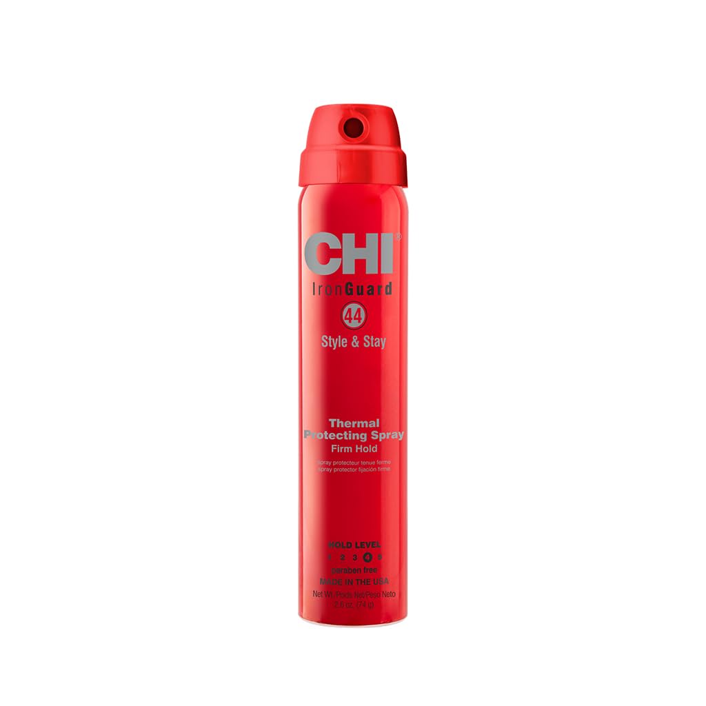 CHI 44 Iron Guard aerosol aplicación suave para peinados duraderos.
