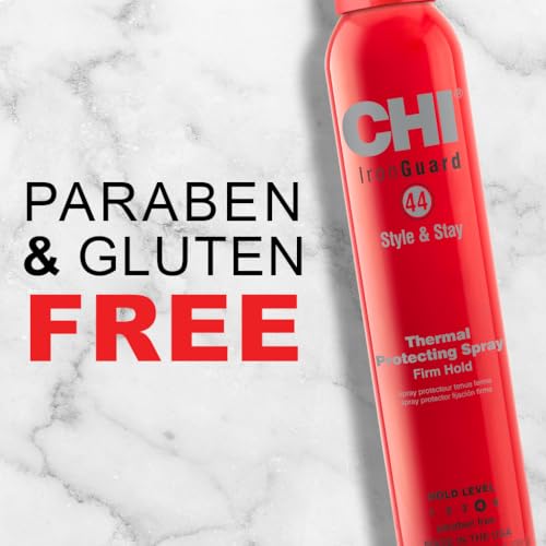 CHI 44 Iron Guard heat protection mist demonstrates even coverage