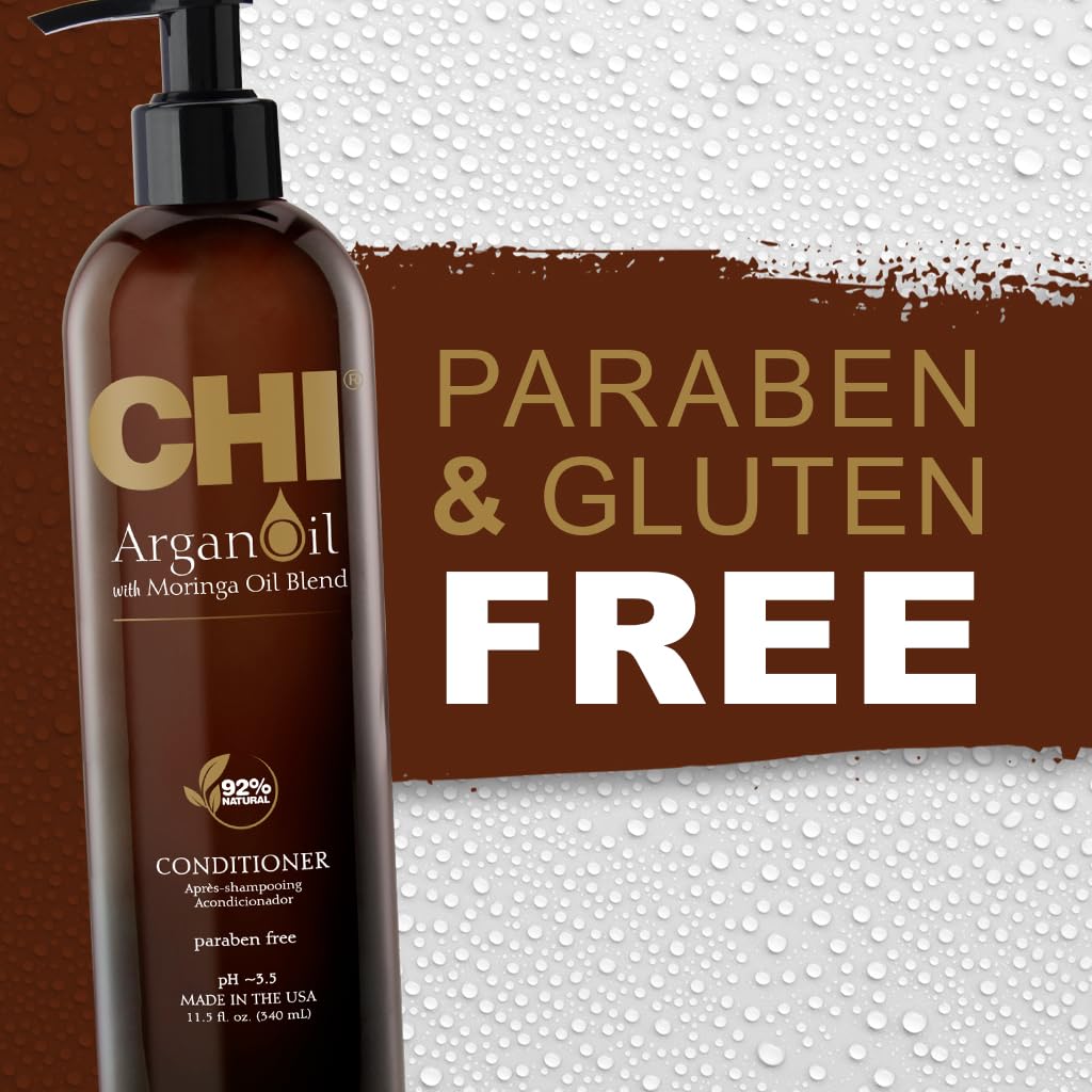 CHI Argan Oil Conditioner: protección contra calor y UV para cabellos expuestos.
