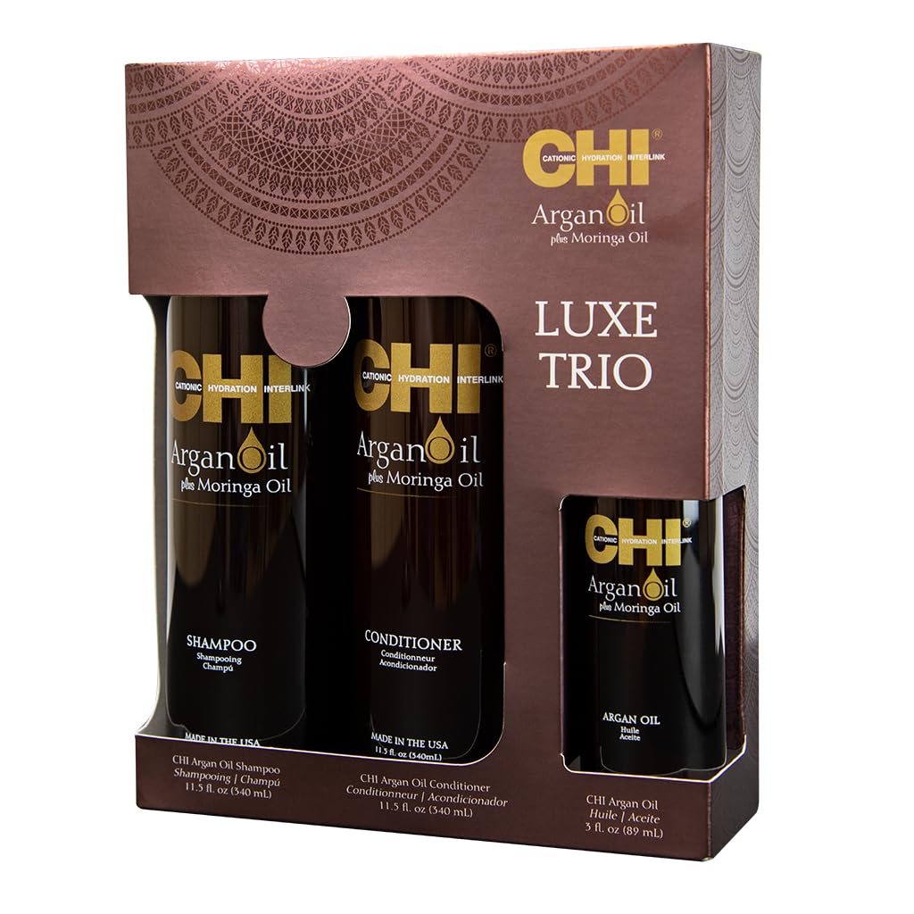 CHI Argan Oil Moringa Oil hero bottle signals deep nourishment and shine