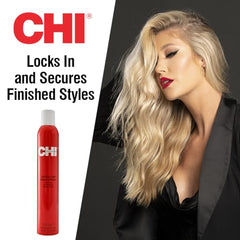 CHI Enviro 54 hairspray strong hold secures finished looks without stiffness