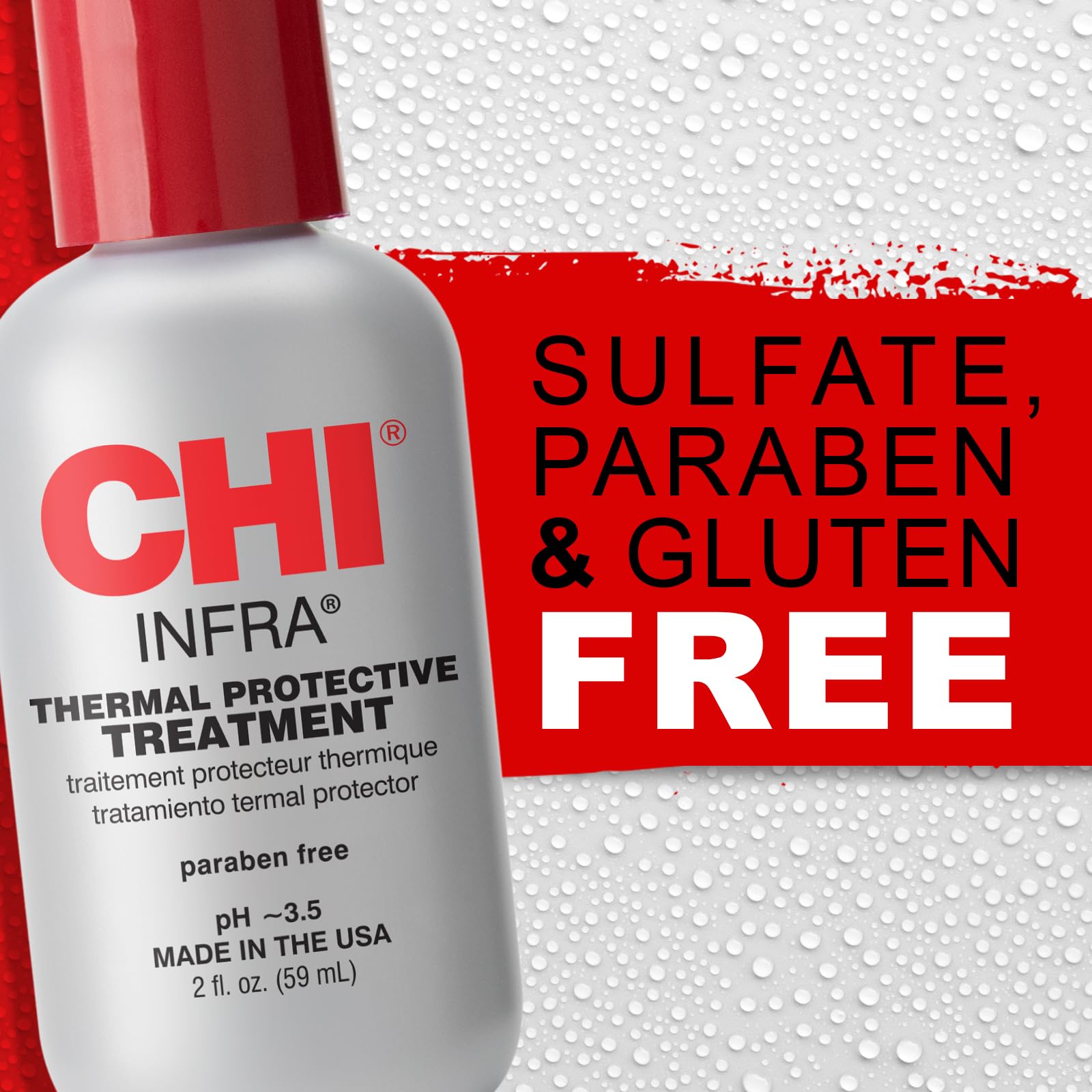 Compact 2 oz CHI Infra bottle ideal for travel.