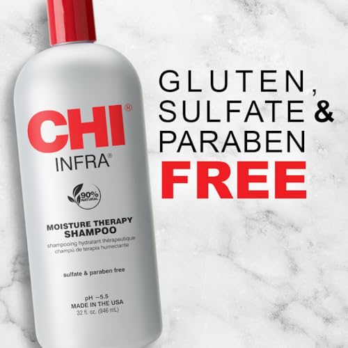 CHI Infra Shampoo, etiqueta cerámica, ayuda a mantener la humedad y brillo