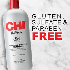 CHI Infra Shampoo, etiqueta cerámica, ayuda a mantener la humedad y brillo