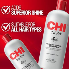 CHI Infra Shampoo, nivel de hidratación, cabello más suave y manejable