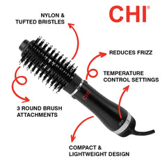 CHI ion generator reducing frizz and adding shine during styling
