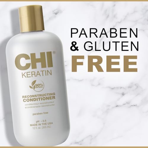 CHI Keratin Acondicionador Reconstrucción: aceites de jojoba y argán para brillo suave