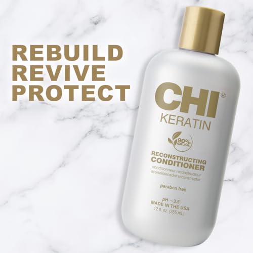 CHI Keratin Acondicionador Reconstrucción: aplicación en áreas dañadas para mayor elasticidad