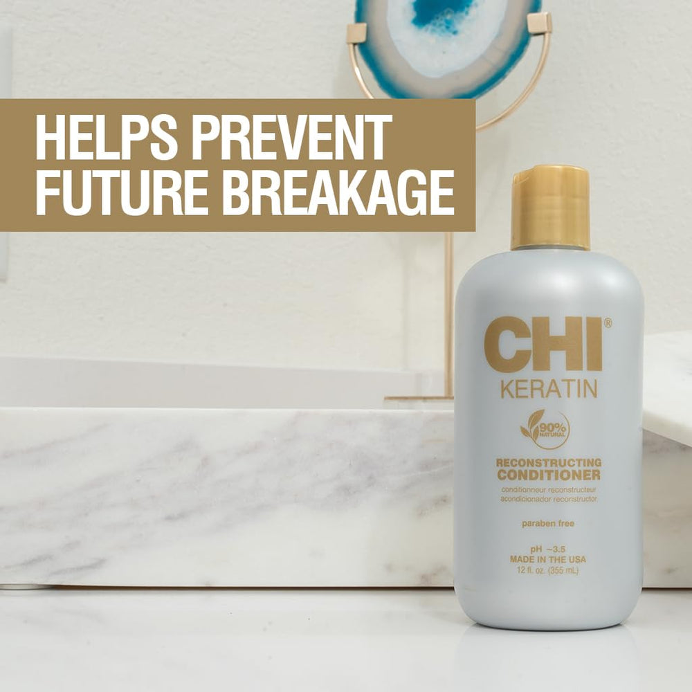 CHI Keratin Acondicionador Reconstrucción: cabello más suave tras enjuague con agua fría