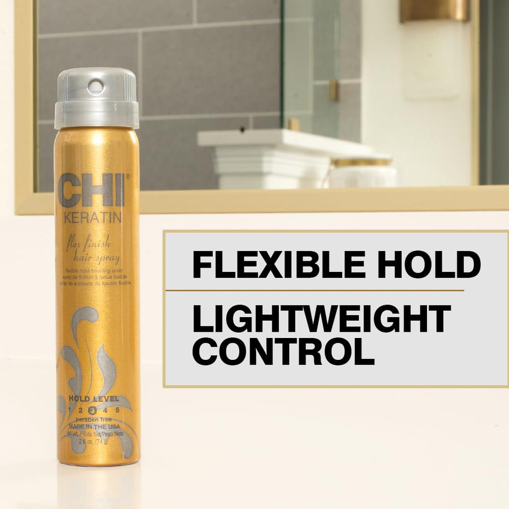 CHI Keratin Flex Finish acabado liso con control del frizz y brillo.