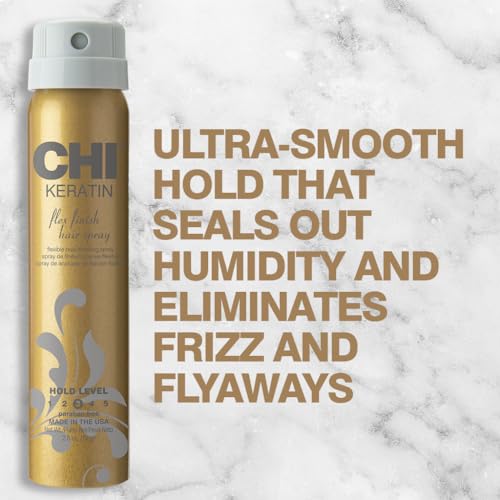 CHI Keratin Flex Finish protección contra la humedad para sellar el estilo.