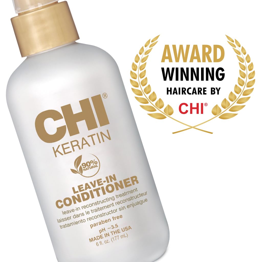 Cuidado diario del cabello con CHI Keratina para fibra suave.