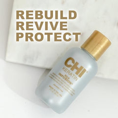 Protección al calor con keratina CHI para uso diario sin dañar el cabello