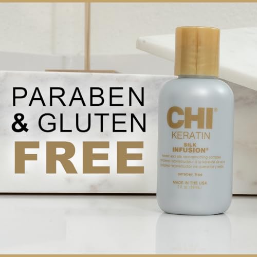Aplicación de CHI Keratina Seda Infusión para mayor elasticidad del cabello