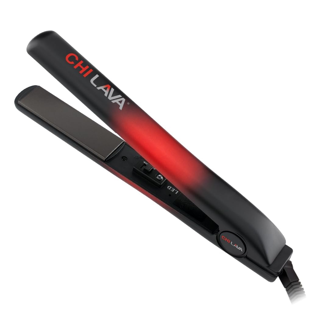 CHI Lava Ceramic 1-Inch Flat Iron close-up showing smooth plates for easy, silky styling