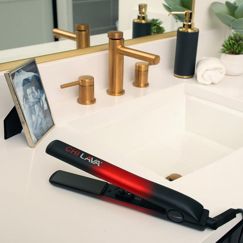 CHI Lava Ceramic 1-Inch Flat Iron handle shot emphasizing ergonomic design
