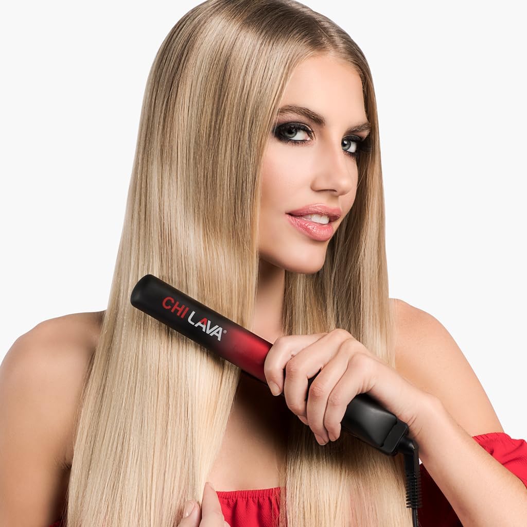 CHI Lava Ceramic 1-Inch Flat Iron travel case image showing portability