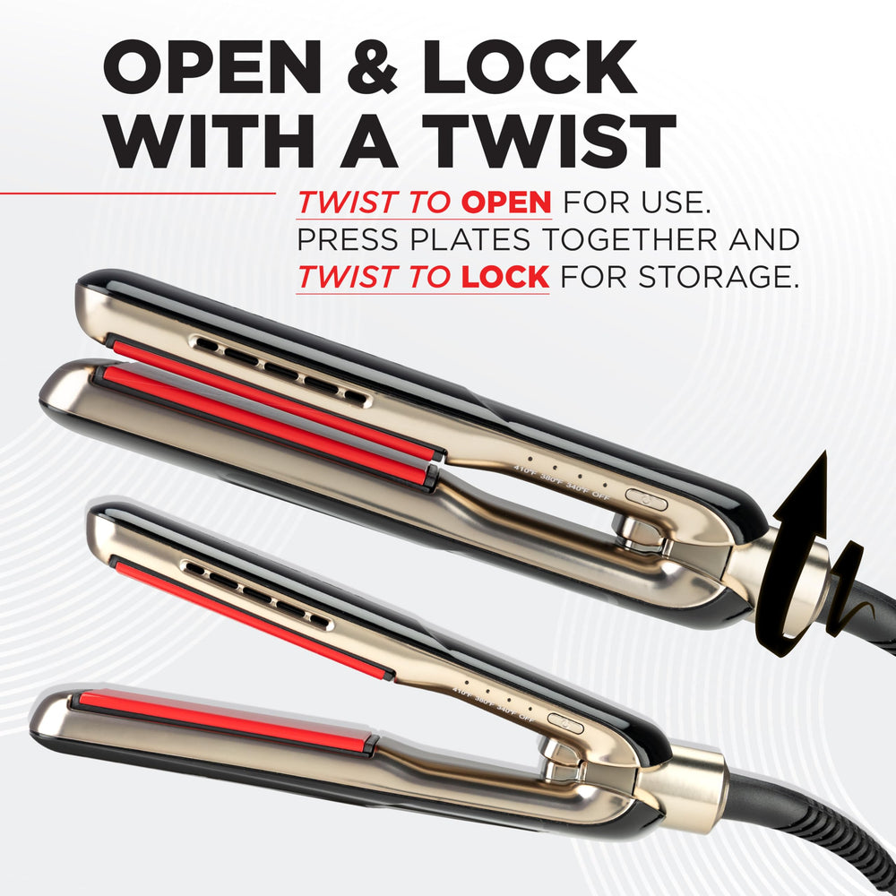 CHI Lava MiniStyler ceramic-lava plates ensure even heat for glossy hair