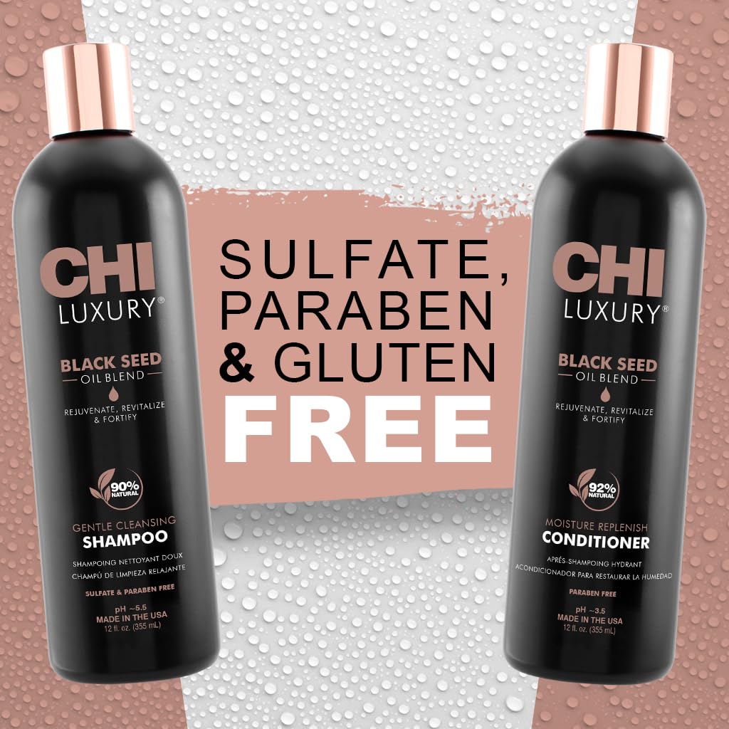 CHI Luxury Black Seed Oil duo packaging side view emphasizes value pack