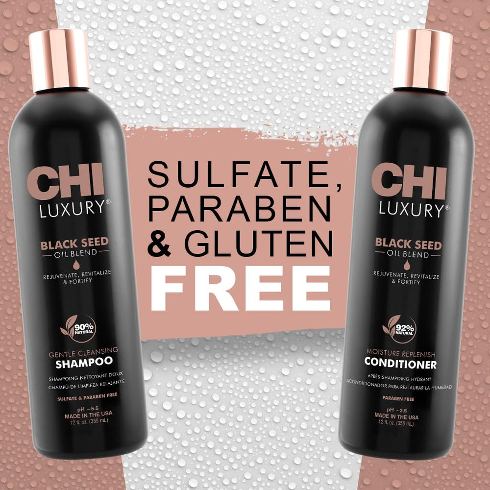 CHI Luxury Black Seed Oil duo packaging side view emphasizes value pack