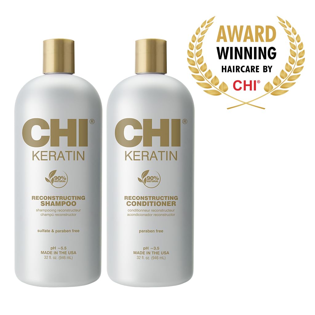 CHI Moisturize It Duo close‑up showing glossy, shiny hair after use