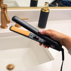 CHI Original Ceramic Flat Iron ergonomic handle for comfortable styling sessions.