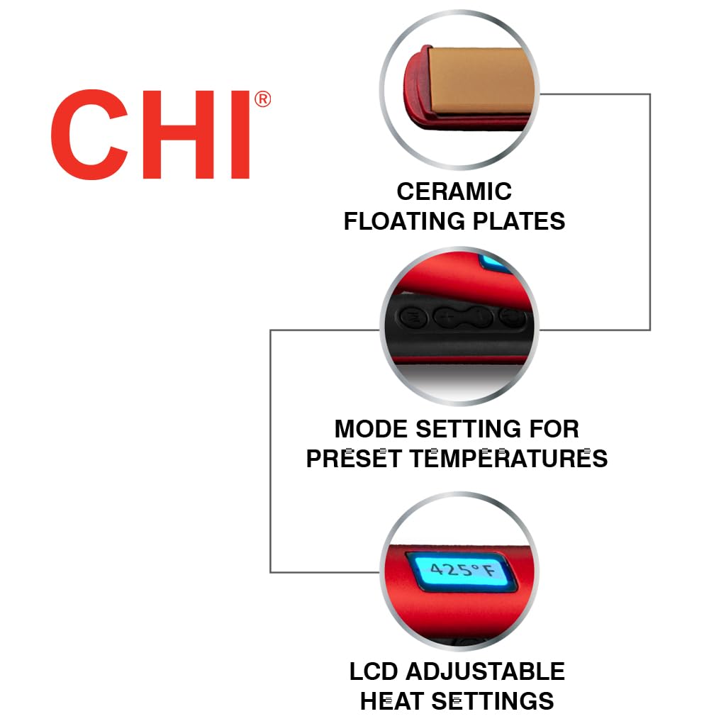 CHI Original Digital Ceramic Straightener with ergonomic handle and smooth plates for easy styling