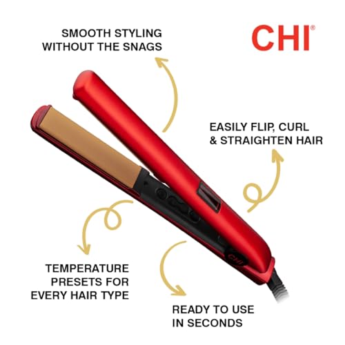 CHI Original Digital Ceramic Straightener LCD display showing precise temperature control for styling