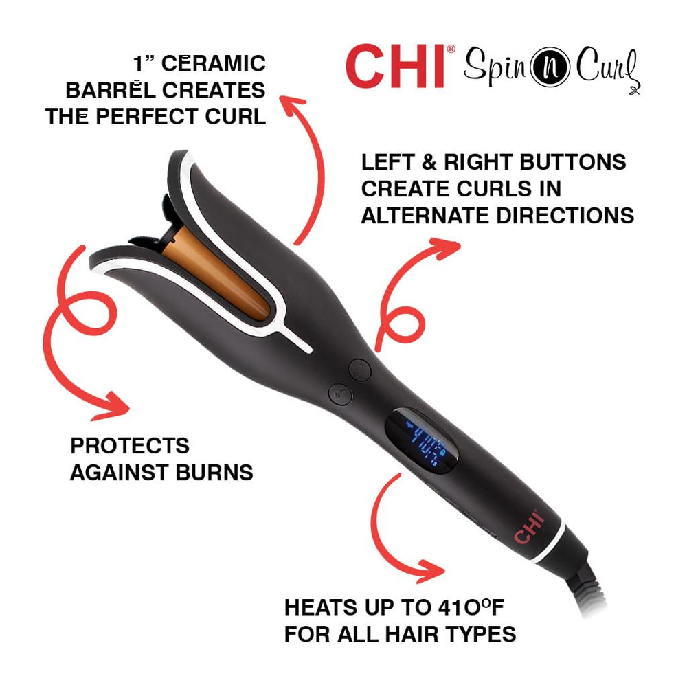 CHI Spin N Curl digital temperature display helps tailor heat for your hair type
