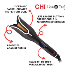 CHI Spin N Curl digital temperature display helps tailor heat for your hair type