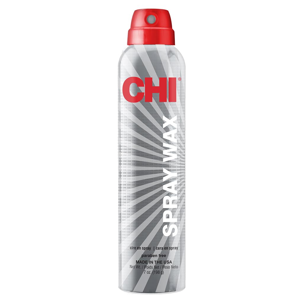 CHI Spray Wax, botella detalle, muestra la fórmula para texturas versátiles.