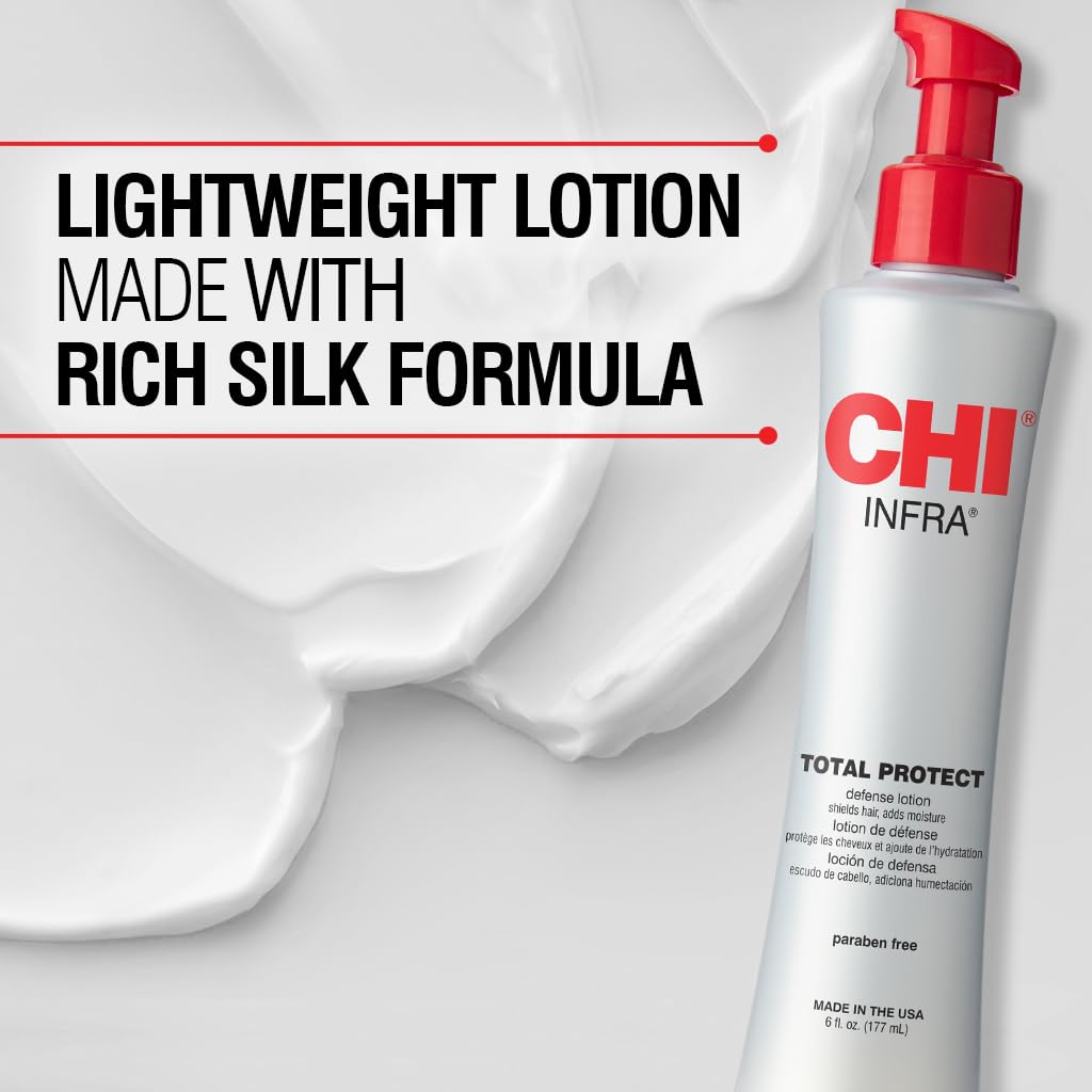 Chi Total Protect loción, aplicación en cabello mojado o seco para mayor protección.