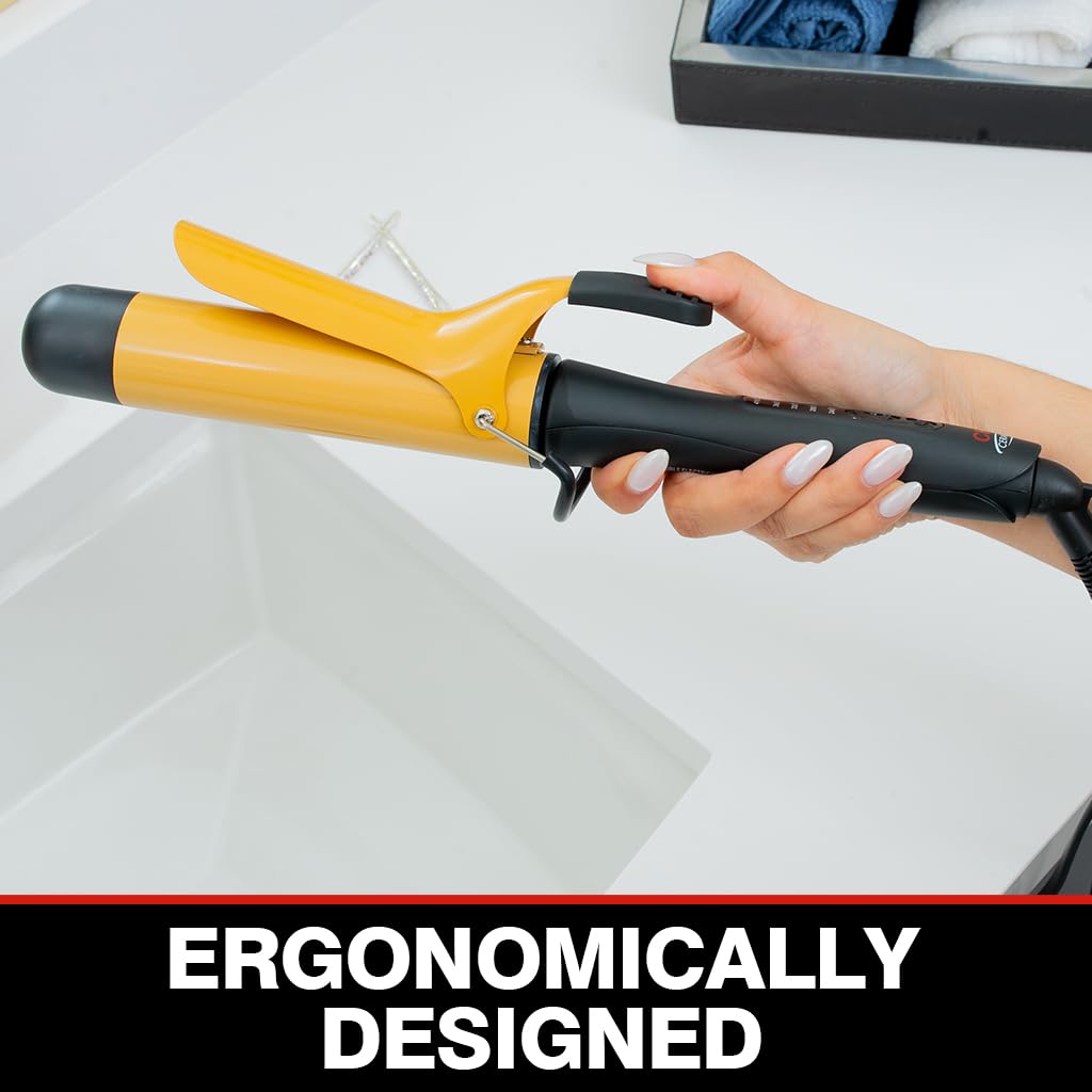 CHI Tourmaline Ceramic Curling Iron includes auto shut-off for safety.