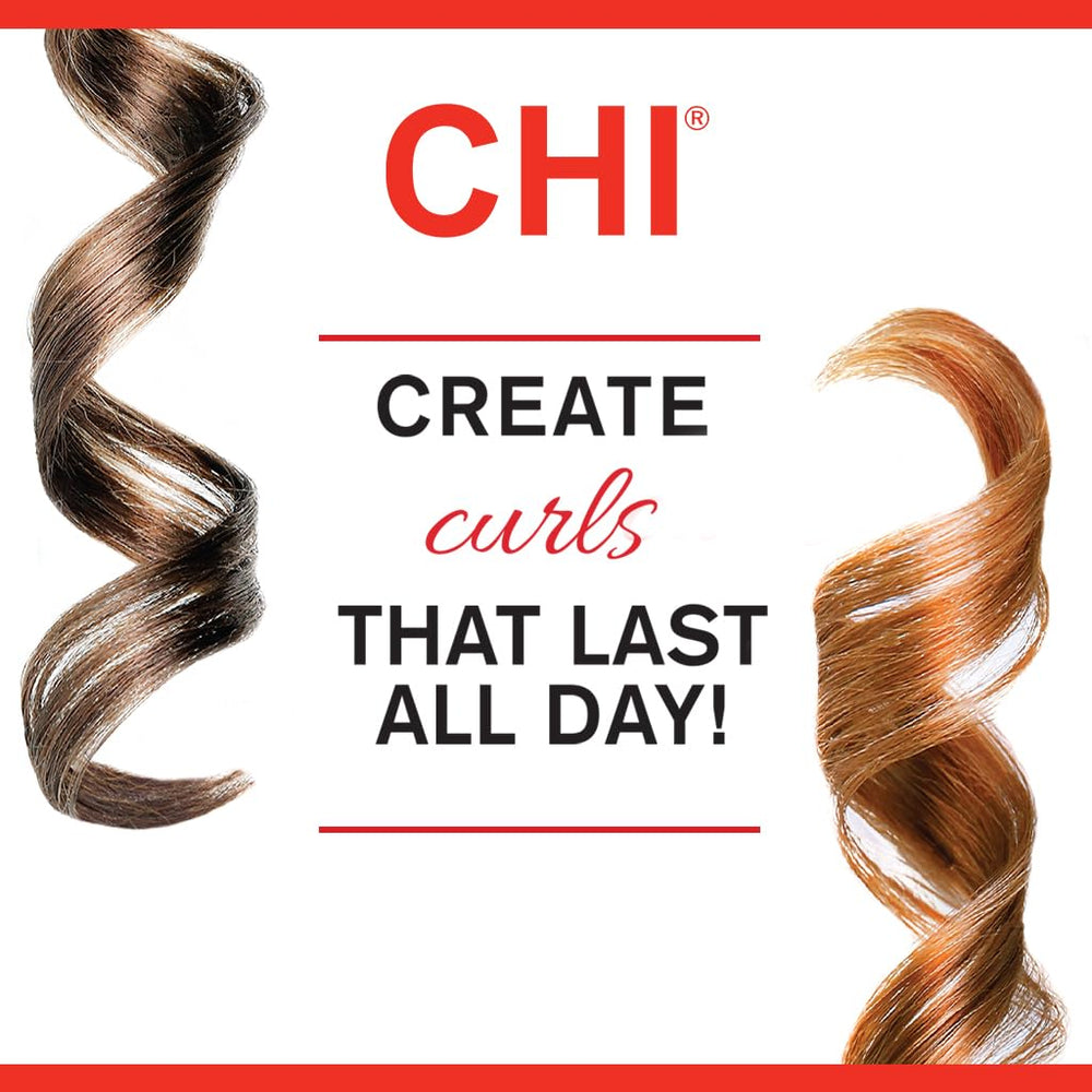 CHI Tourmaline Ceramic Curling Iron shows digital temperature control for precision.