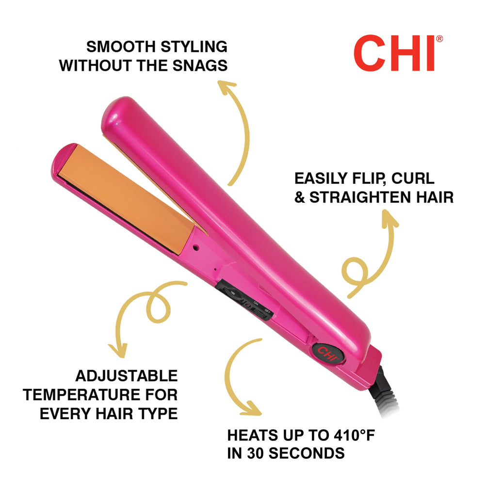 CHI Tourmaline Ceramic flat iron heats up in 30 seconds for quick styling