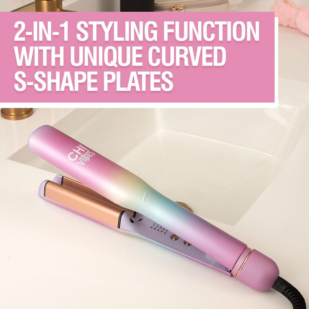 CHI Vibes Wave On features rose gold ceramic plates for even heat distribution